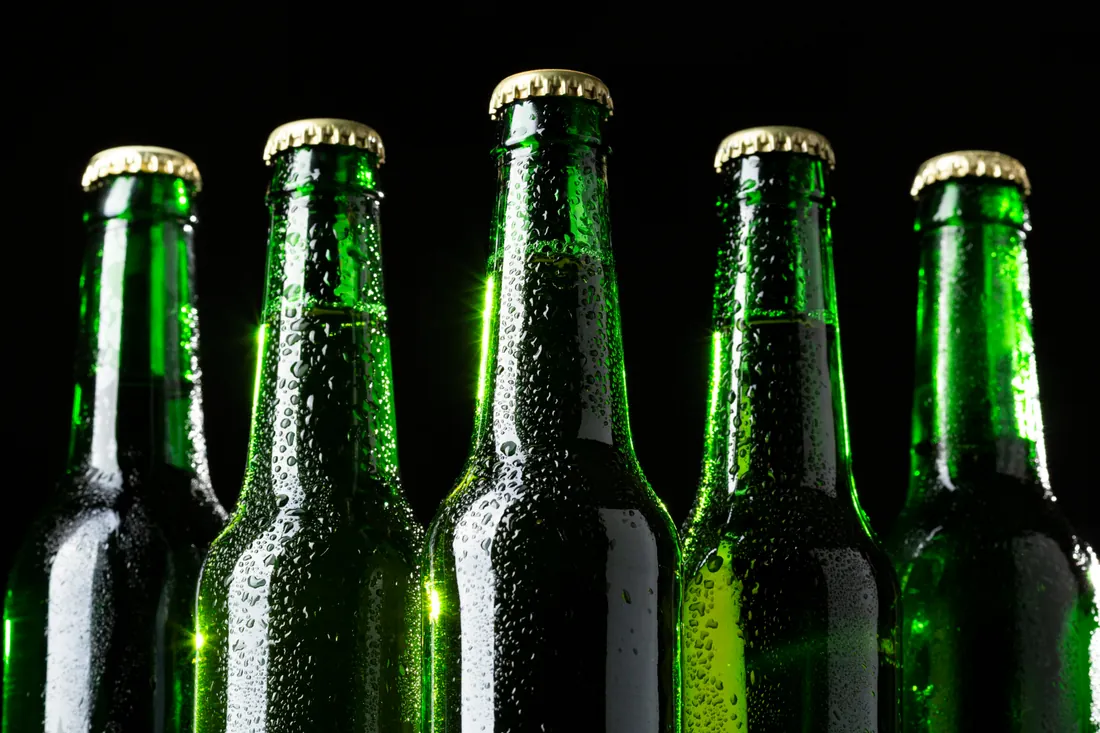 Garrafas de cerveja geladas