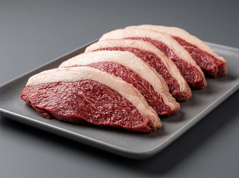 Picanha fatiada com capa de gordura